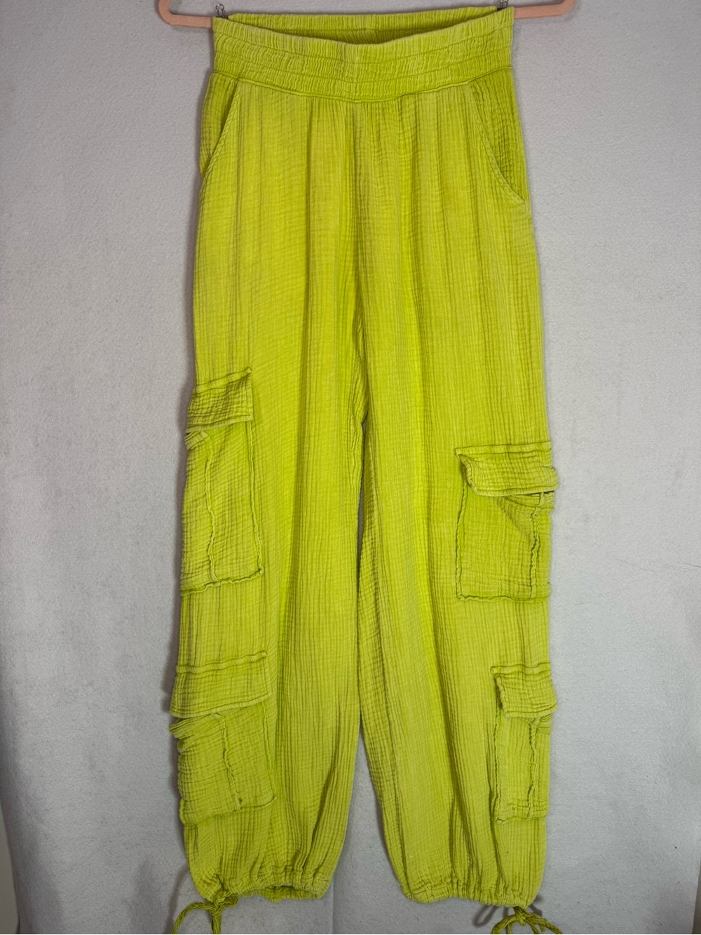 Urban Outfitters - Ban.Jara 100% Cotton Neon Green Gauze Cargo Pants -Size S